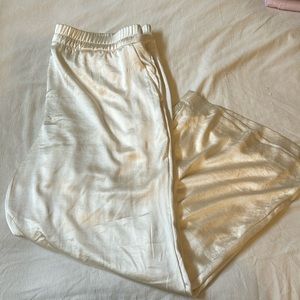 Cream Silk Pants